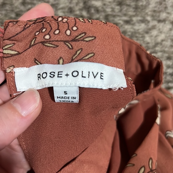 Beautiful Rose + Olive sienna floral size small mock neck blouse. Gently used. - Picture 11 of 12